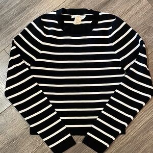 Black & White Striped Crewneck Sweater